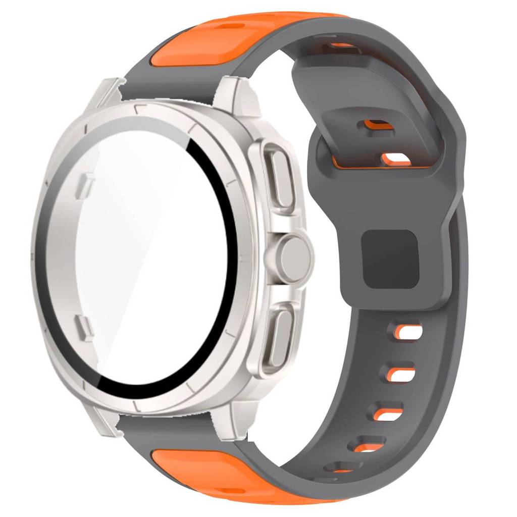 Silicone Band +Tempered Glass Case For Samsung Watch 7 40mm 44mm Strap Protector Cover For Samsung Galaxy Watch 7 44mm 40mm
