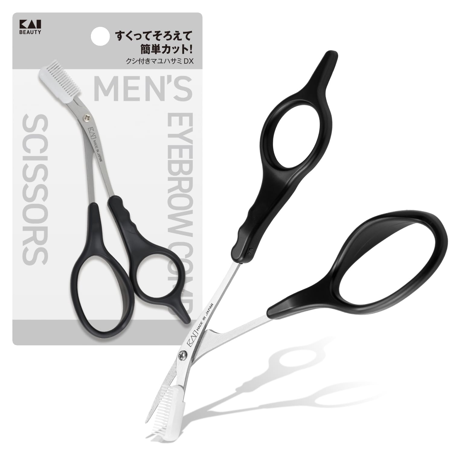 Ножницы для бровей Kai KAI DX с прикрепляемой расческой KQ1836, Съемные,