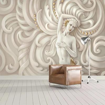 Europäischer Stil 3D Tapete Relief Figur Schönheit Foto Wandbilder Wohnzimmer Schlafzimmer Hotel Luxus Hintergrund Wandbild