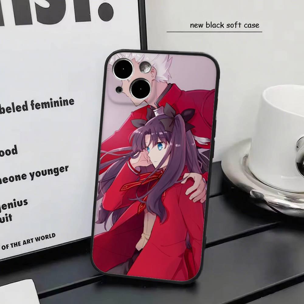 Fate Stay Night For IPhone 17 Air 16 15 14 13 12 11 Pro Black Soft Cover Phone Case