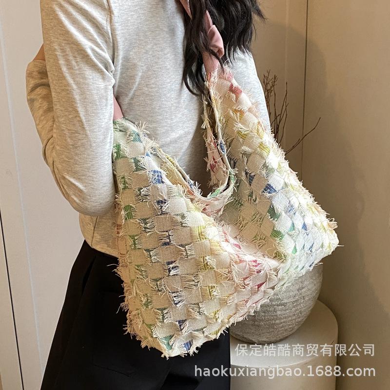 Casual Big Bag Women 2025 New Denim Shoulder Bag Large Capacity Class Commuter Messenger Bag Bucket Bag