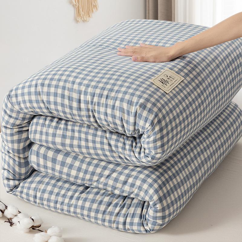 Kołdra z bawełny Xinjiang - Gruba, zdejmowana i zmywalna do akademików i łóżek pojedynczych, idealna na zimę, wiosnę i jesień.