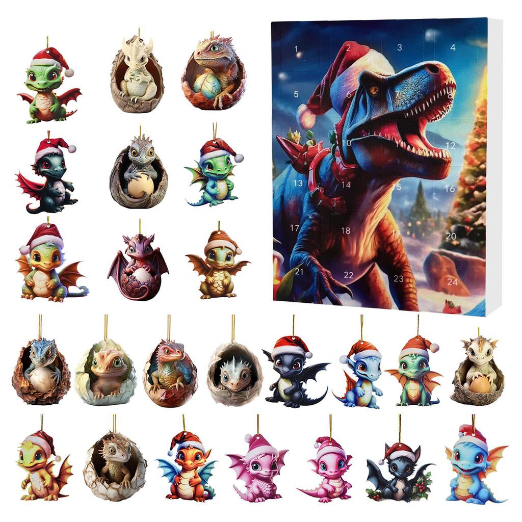 Weihnachts-Countdown Blind Box Mini Acryl Drachenbaby Anhänger Geschenk für Feiertagspartys