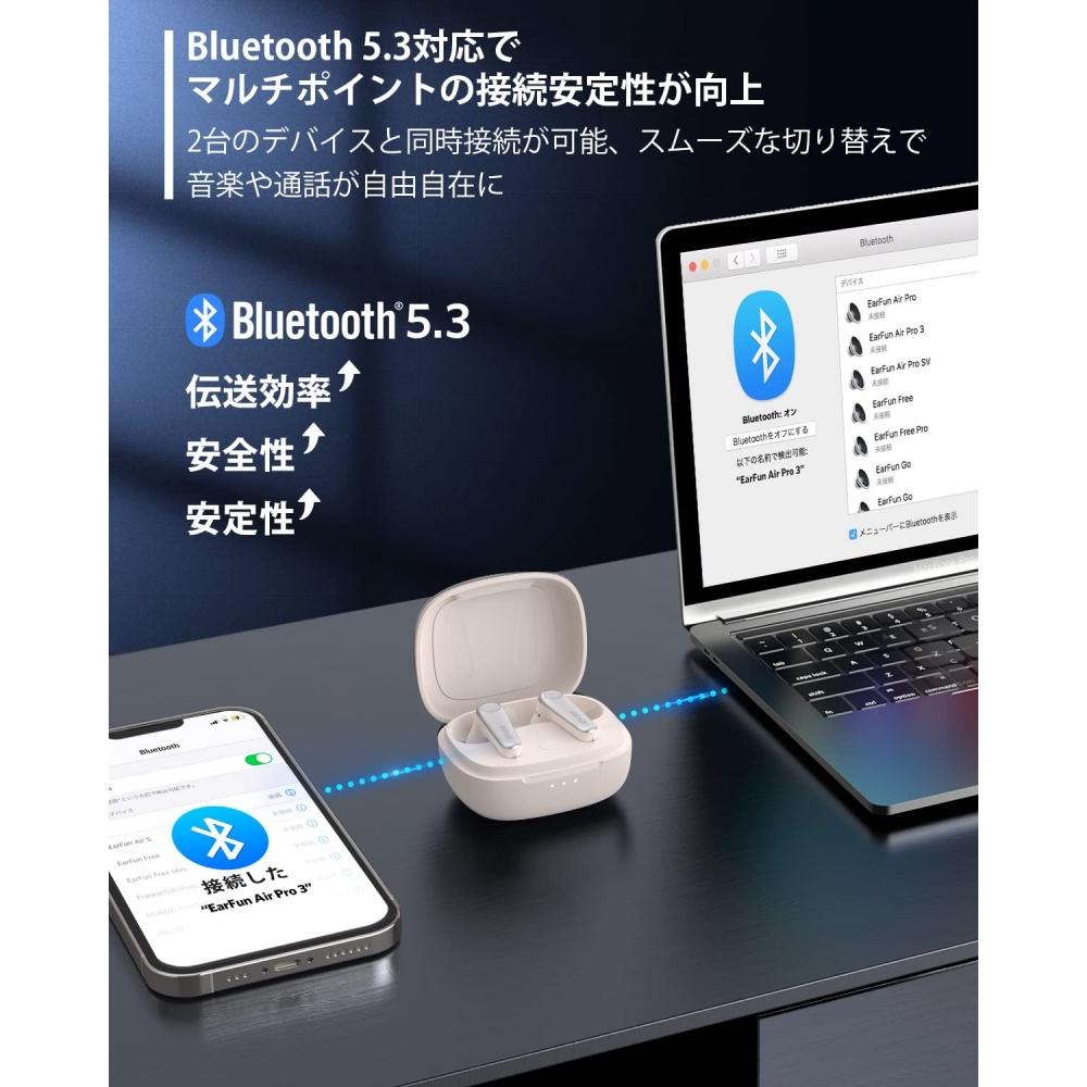 [VGP 2023 Gold Award] EarFun Air Pro 3 Completely Wireless Earphones with ANC [Noise Canceling Up To Bluetooth 5.3 + 43dB] Equipped with QCC3071 Chip