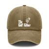 [Vintage Baseball Cap] The Golf Father Print Polyester Soft Adjustable Curved Brim Casual Outdoor Sports Golf Hat For Dad Gift