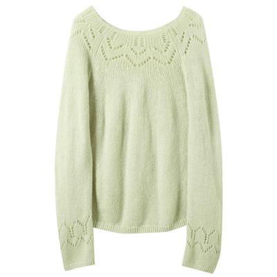 Damen Strickpullover mit Lochmuster