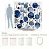 1pc Round Pattern Shower Curtain Modern Style Bathtub Partition Hanging Fabric Curtain with Interesting Blue And White Bubble