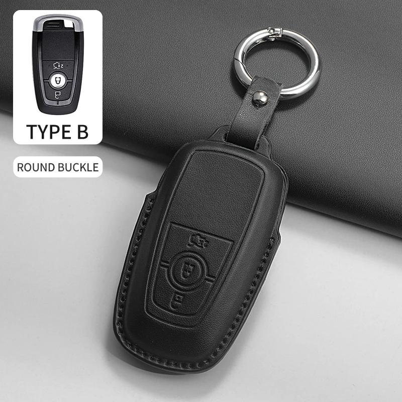 Car Key Case Cover for Ford Ranger Wildtrak Focus C-Max Galaxy Mondeo Explorer Edge EcoSport for Mustang Car Key Case Shell Fob
