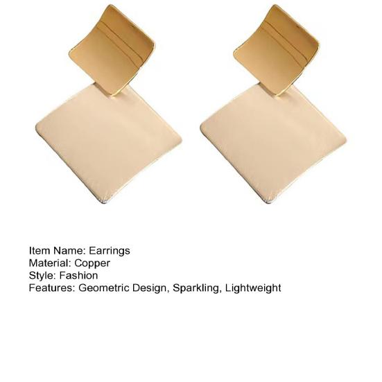 1 Pair Women Earrings Geometric Design Sparkling Lightweight Drop Earrings Jewelry Gift Party