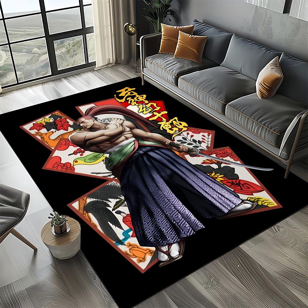 Retro Game Samurai Spirits Shodown Haohmaru Cartoon Carpet Rug for Living Room Bedroom Home Sofa Decoration,Non-slip Floor Mat