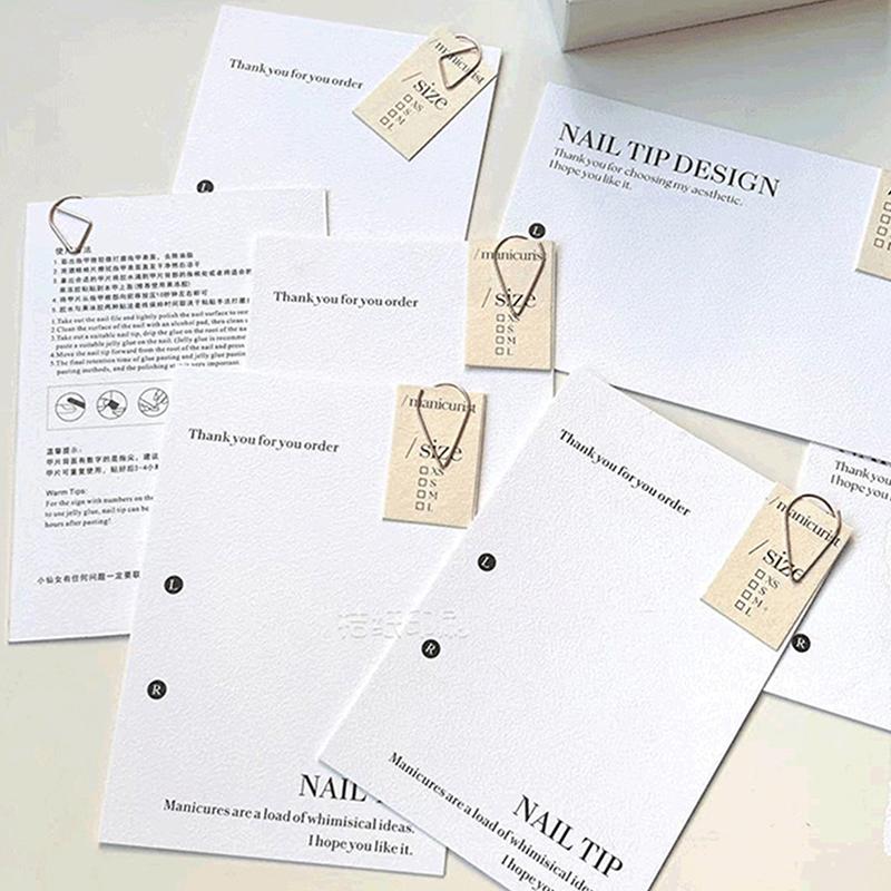 10Pcs Press-On Nail Packaging Display With Tie Bags Handmade False Nail Design Swatch Show Card Manicure Sample Display Salon