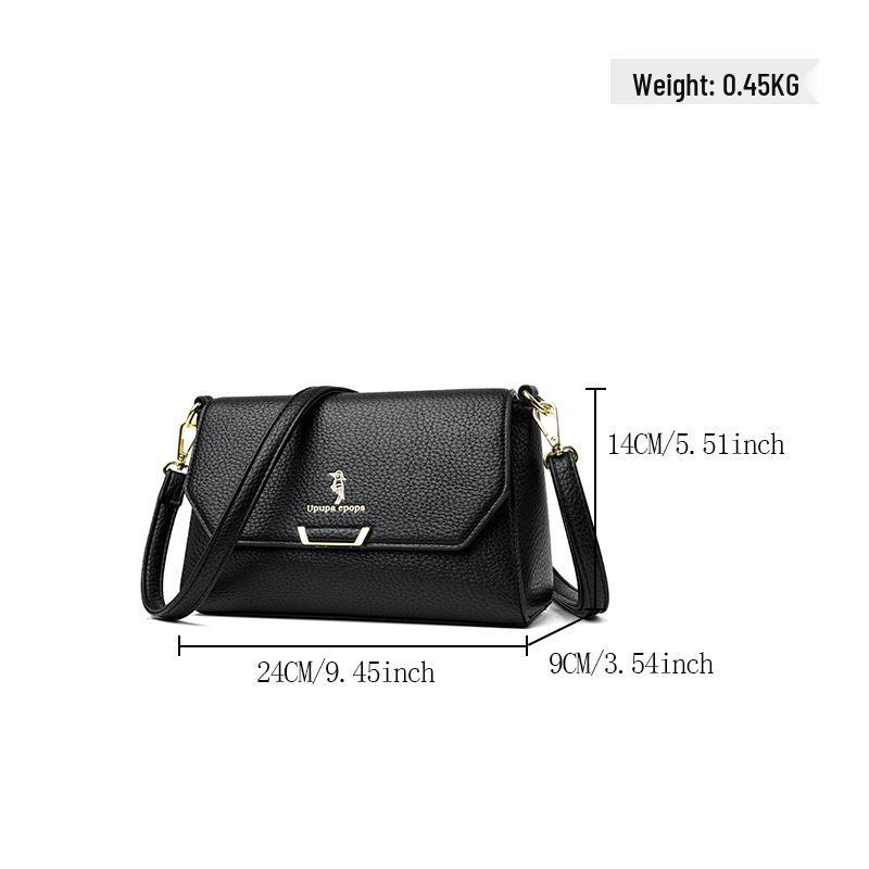 2025 Fashion Soft Leather Crossbody Handbag - Light Luxury Casual Square Bag for Moms