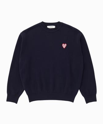 Deomati Mati Heart Wappen Round Knit - Navy