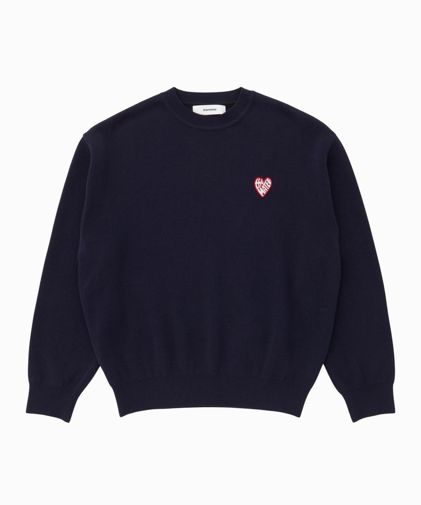 Deomati Mati Heart Wappen Round Knit - Navy