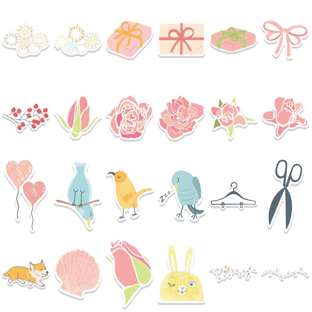 49 Cartoon Small Fresh Sunny Stickers Can Decorate Suitcase Pen Guitar Notebook Waterproof Hot Stickers