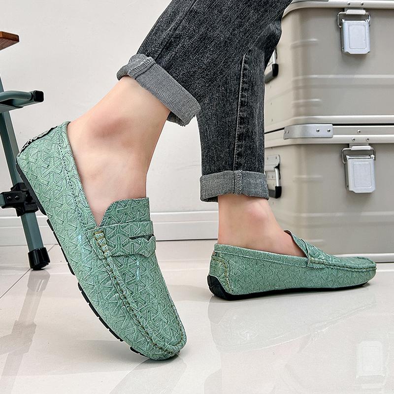 Luxury Orange Loafers Shoes For Men Trendy Casual Leather Men's Shoes Sale Classic Comfortable Flat Moccasins Man Boat Shoes