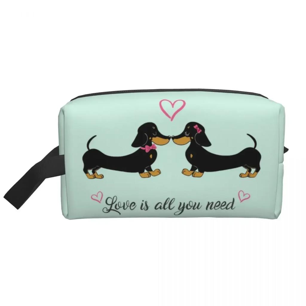 Custom The Dachshund Toiletry Bag Women Badger Sausage Wiener Dogs Makeup Cosmetic Organizer Ladies Beauty Storage Dopp Kit Case