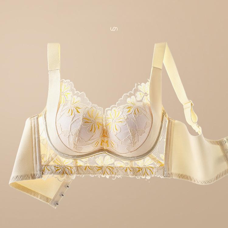 Justerbara underkläder Dam Samlande BH Dam Spets Tunn BH Anti-hängande BH Push Up BH