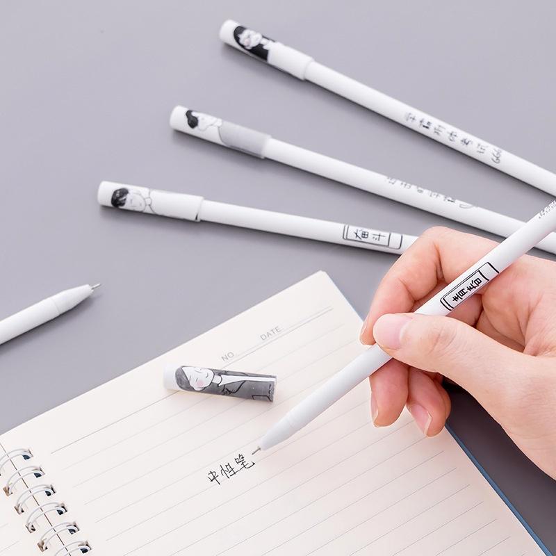 Text kreativní osobnosti Jednoduchý znak gelového pera Jehla plné černé neutrální pero 4ks