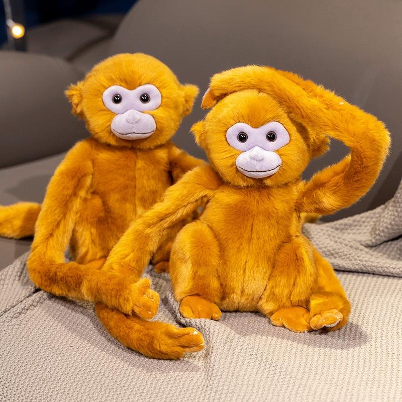 Cute simulation little monkey doll plush toy golden monkey long arm monkey doll curtain bundled pendant doll