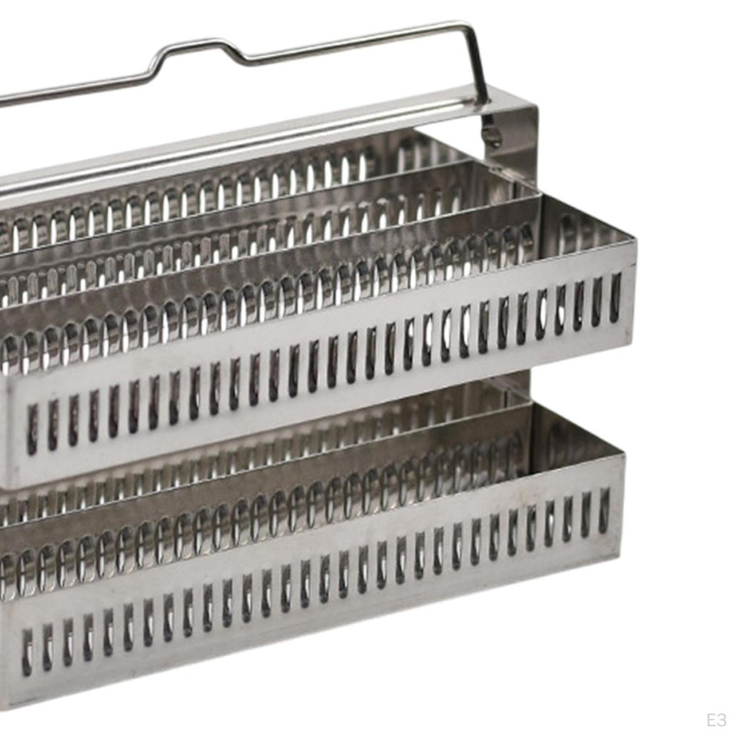 Dyeing Rack In Stainless Steel with Handle for Glass Slides Lab