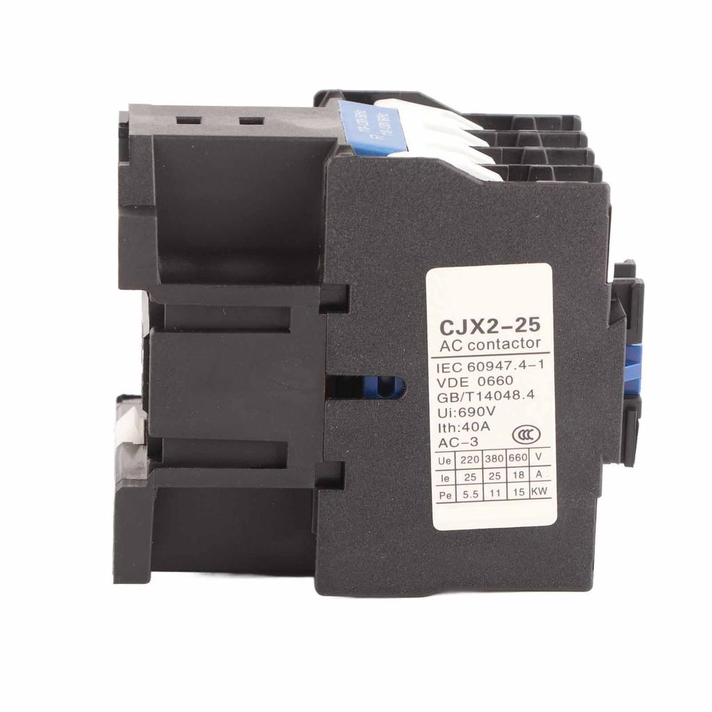 AC110V Contactor 3 Poles Normally Open Contactor Silver Contact DIN Rail Mounting CJX2 2510