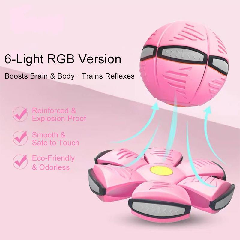Portable Interactive Flying Saucer Ball Stomp Ufo Magic Balls, Flyer Transforming Glowing Jump Ball, Kids Bouncy Stomp Ball