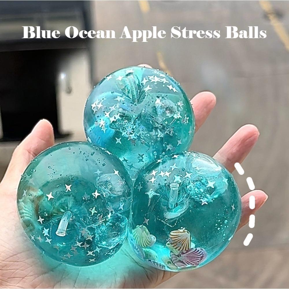 Taba Squishy Mele Oceano Blu Palline Antistress Giocattolo Sensoriale Fidget Squishy a Lenta Risalita per Bambini e Adulti Spremi Rilassa Regalo