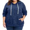 Women's  Casual Large Sized Long Sleeved Hooded Solid Color Sweatshirt