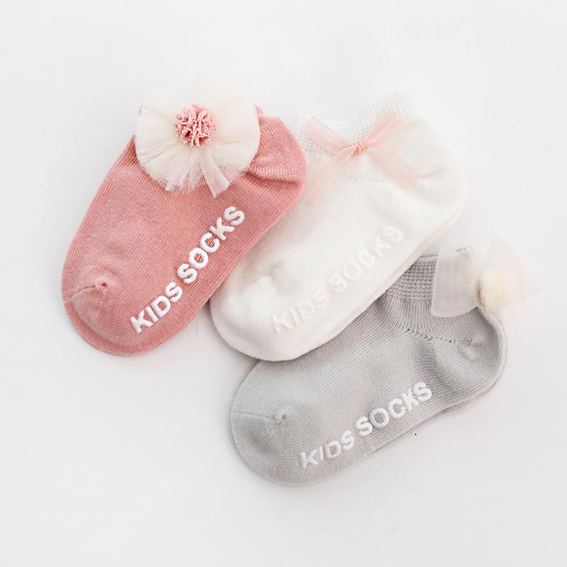3 Paare/Los Frühling Herbst Neugeborene Babysocken Baumwolle Anti-Rutsch Babysocken für Mädchen Säugling Baby Knöchelsocken Prinzessin Stil
