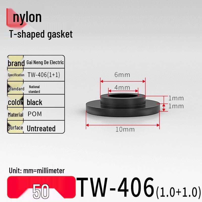 T-förmiger Nylon-Kunststoff-Dichtungsring und Schraubwellenhülse (Für dich: M2-M35)