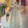 2026 Summer Women's Loose Floral Two-Piece Dress with Waist-Cinching Fit