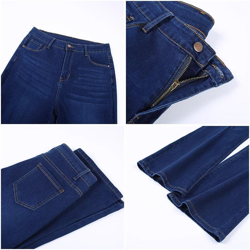 Men's Elastic Thin Flared Jeans Men's Mid-Rise Denim Flared Trousers