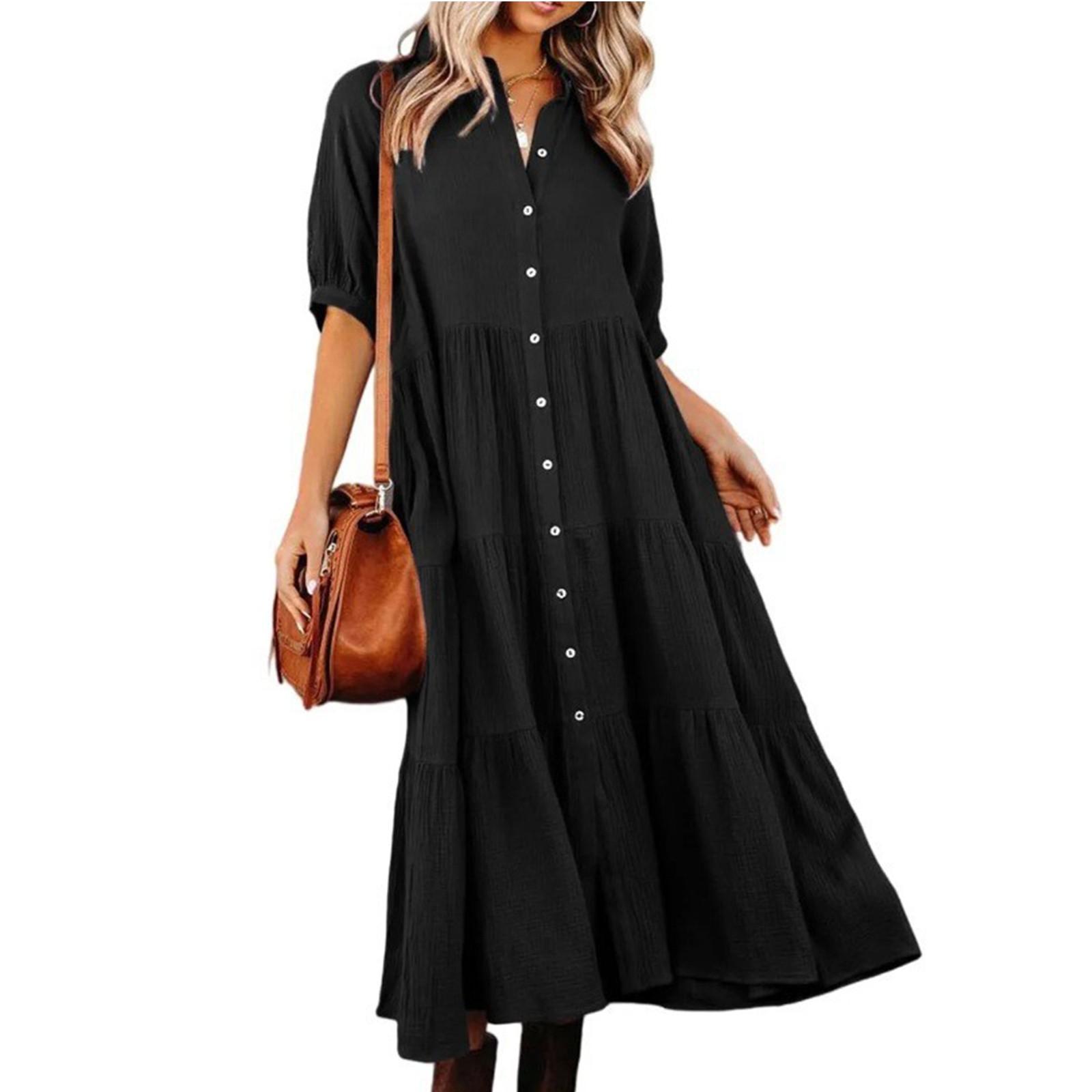 

Женский повседневный сарафан длиной до колена, модное удобное платье M чёрный