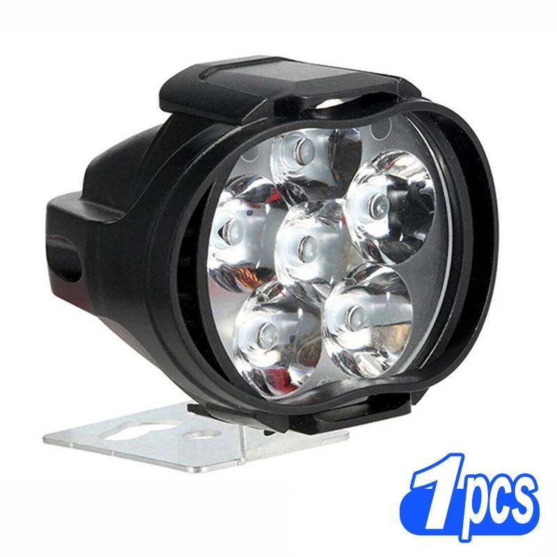 6 LED Motorcycle Headlight Spot Light High Bright Waterproof Scooters Auxiliary Lamp Spotlights Fog Bulb Work Lights with Switch