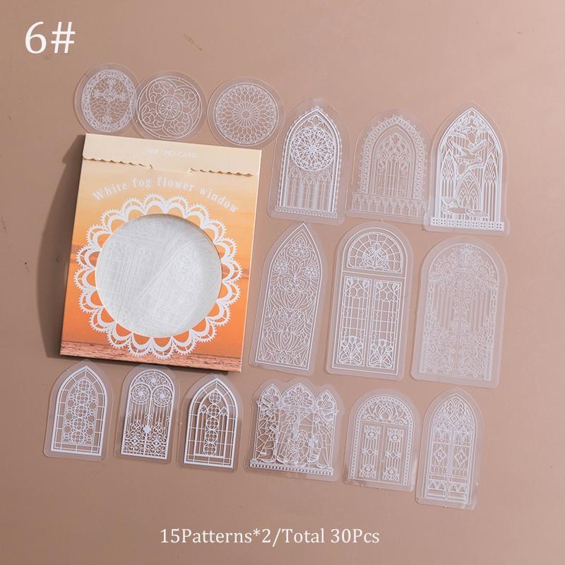 

30 шт./уп. Журнальні наклейки ПЕТ-мереживні наклейки Скрапбукінг Stick Label Щоденник Декор Альбом Канцтовари ZPG