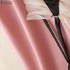 ZANZEA Damen Lässige Rundhals Ärmellose Patchwork Bluse