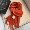 Luxurious Women's Winter Wool Scarf, Solid Color & Thickened for Warmth - Perfect Gift
