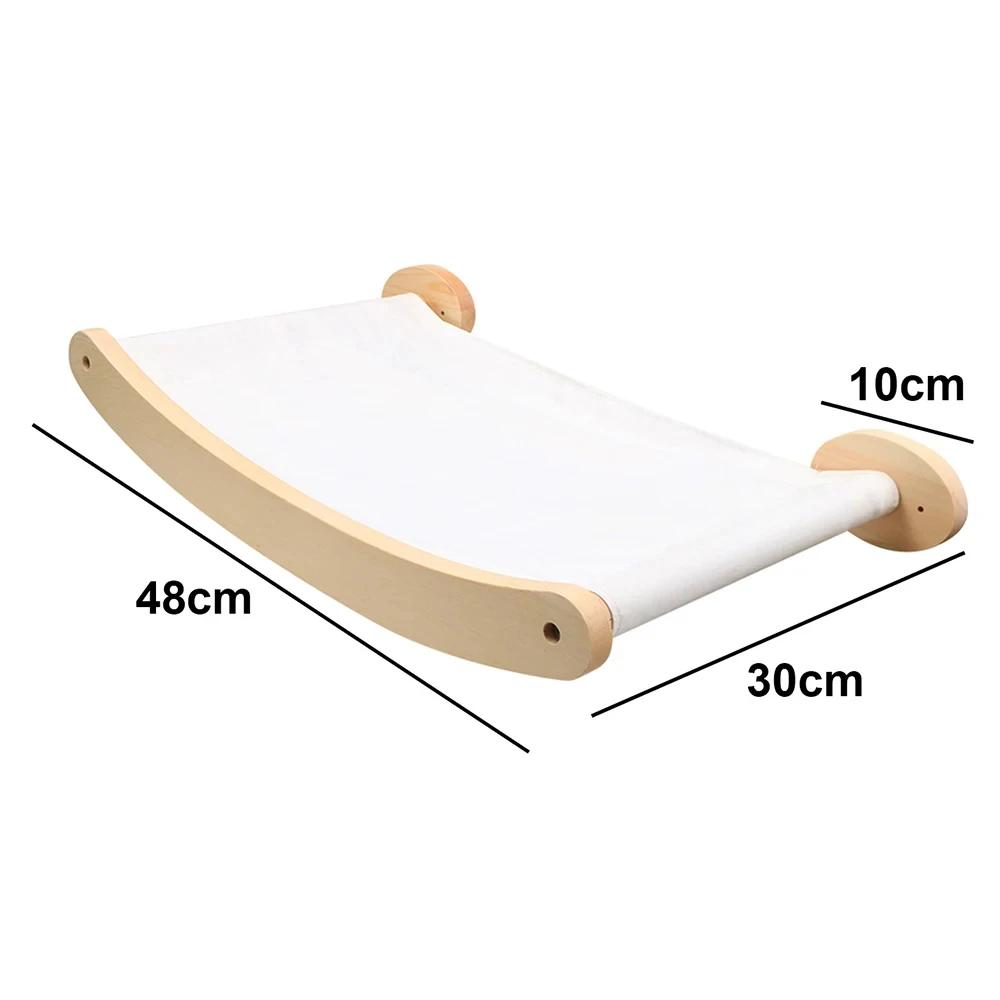 Cat Climbing Wall Mounted Hammock Scratching Post for Cat Wooden Furniture Ladder Steps Cats Sleeping and Playing
