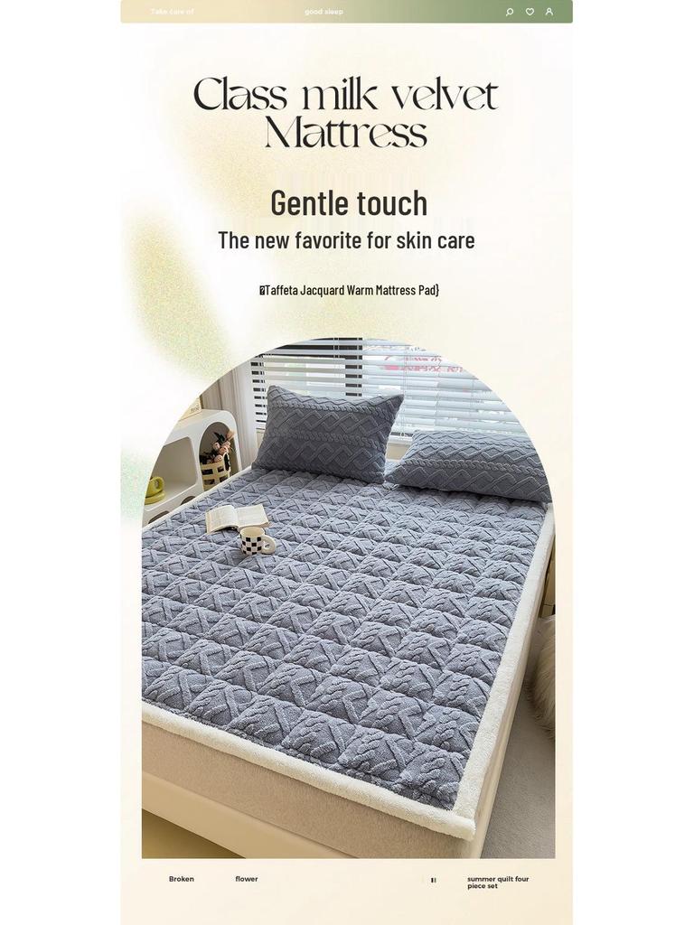 Winter Velvet Mattress Topper: Thick, Warm, Thin Pad for Single Student Dorms