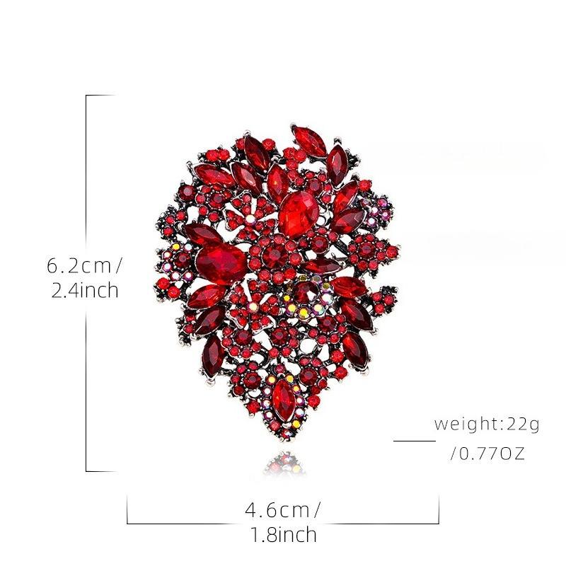 1PC Vintage Large Flower Brooch Inlaid With Artificial Zirconia Flower Brooch Banquet Party Wedding Clothing Accessories Fashion Jewelry