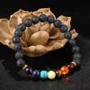 Bracelet - Chakra - Lava Stone - Unisex - 8mm - 19 Cm
