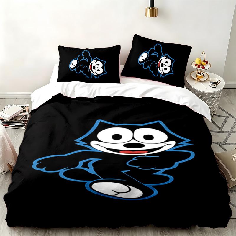 Felix the Cat 3pc set Perfect for bedroom use Comfortable bedding set includes a duvet cover and two pillowcases Ideal birthday or Christmas gift