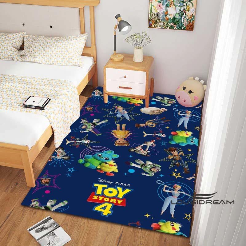 This Buzz Lightyear Floor Mat Features a Non-slip, Absorbent Cartoon Toy Story Design and Is Suitable for Bedrooms, Hallways,
