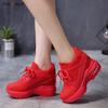 red platform sneakers shoes Women Fashion Breath Mesh Casual Platform Sneakers Surface Shoes Thick Bottom Footwear Round Head