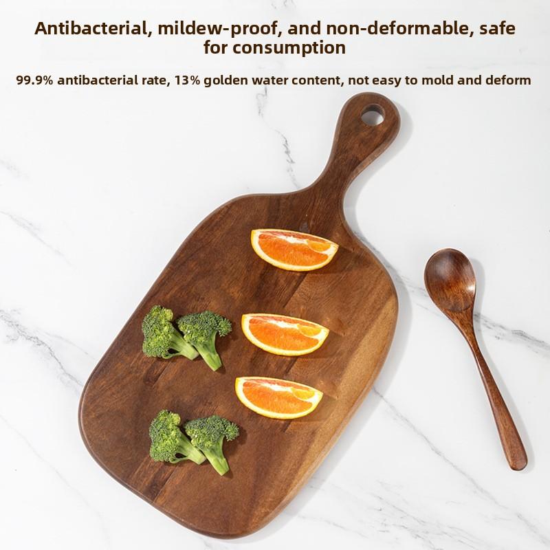 Outdoor portable handle cutting board, acacia wood tray cutting board, steak creative tray, kitchen outdoor camping