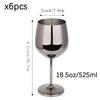 6pcs Stainless Steel Wine Glass,Champagne Glass, Whiskey Glass, Creative Metal Goblet Red Wine Glass, Barrel-Type Drop-Resistant