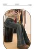Women's 2025 American Retro High-Waisted Micro-Flare Jeans - Slimming Flattering Horseshoe Design for Early Autumn