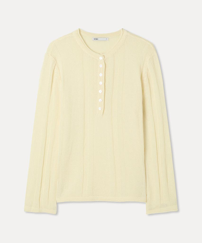 MIXXO Loose Fit Henley Neck Knit_Miwkag52Ss