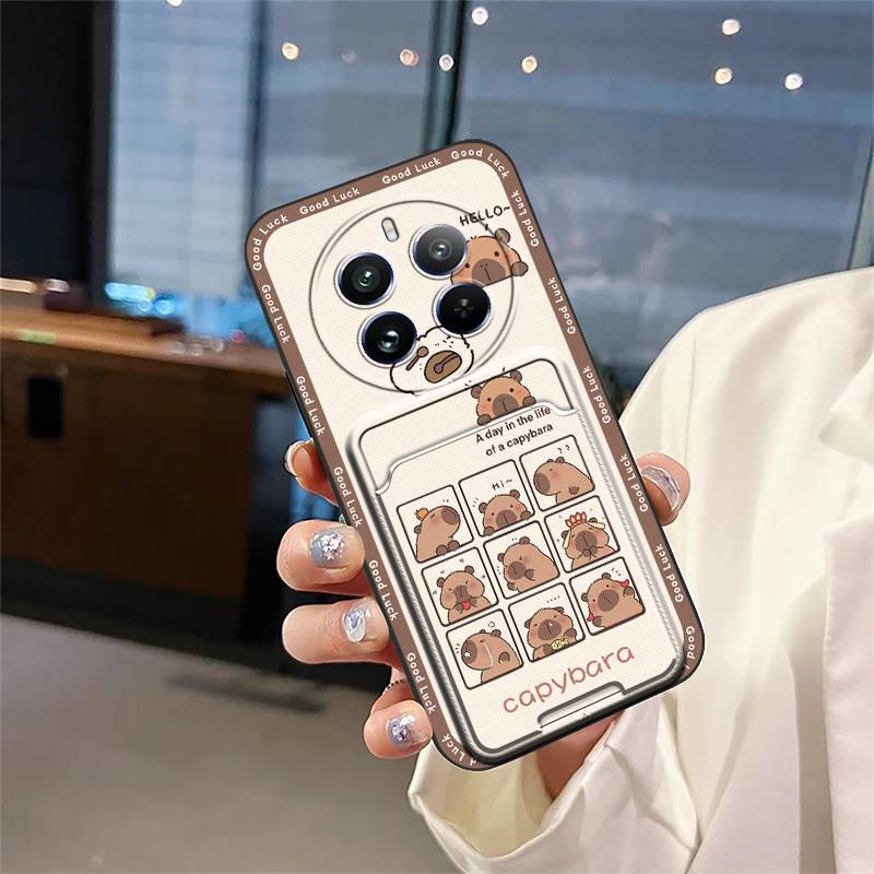 Durable Card Sleeve Phone Case For Realme12 Pro 5G/12Pro+/Extreme Edition Card Slot Full Wrap Protective Anti-knock Cute